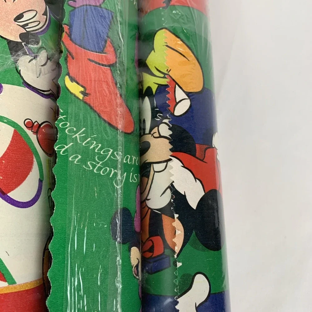 Vtg NIP Cleo Gift Wrap Mickey Mouse Minny Mouse Goofy Pluto 1996 Disney U.S.A.